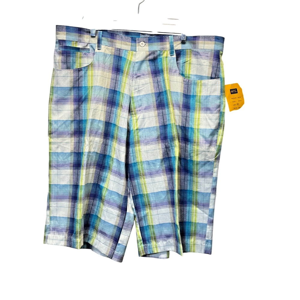Beyond The Limit Plaid Shorts‎ Mens 42 Purple Blue Green Preppy Summer Madras